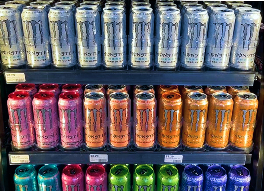 Energy drinks front facing in Cold Vault