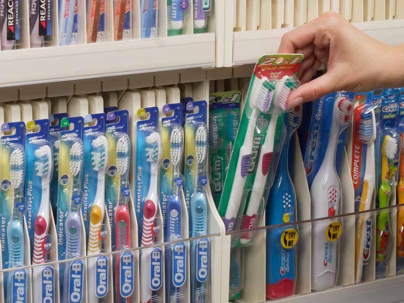 Toothbrush shelf management system